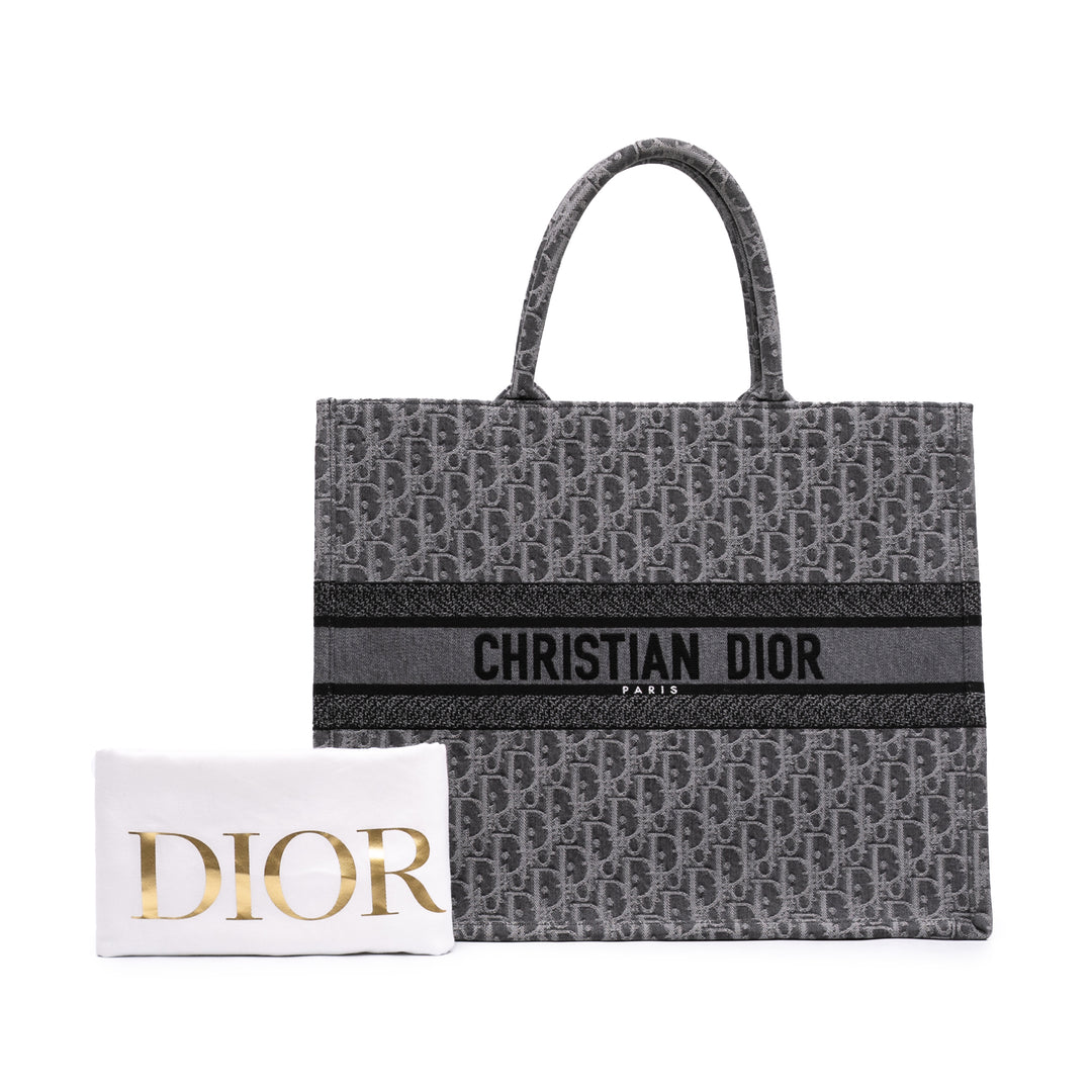 Dior Large Oblique brodé Jean Book Cabas