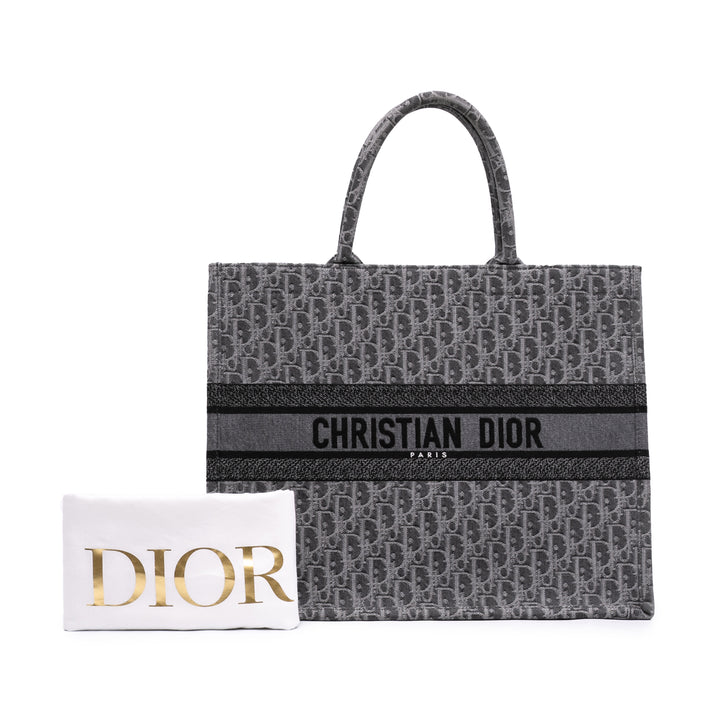 Dior Large Oblique brodé Jean Book Cabas