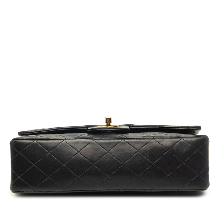 Classic Double rabat Moyen Cuir d'agneau Noir