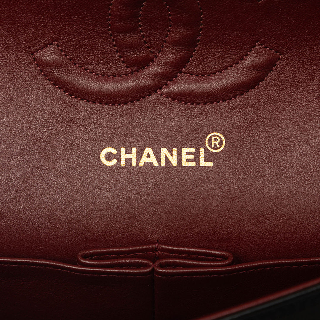 Classic Double rabat Moyen Cuir d'agneau Noir