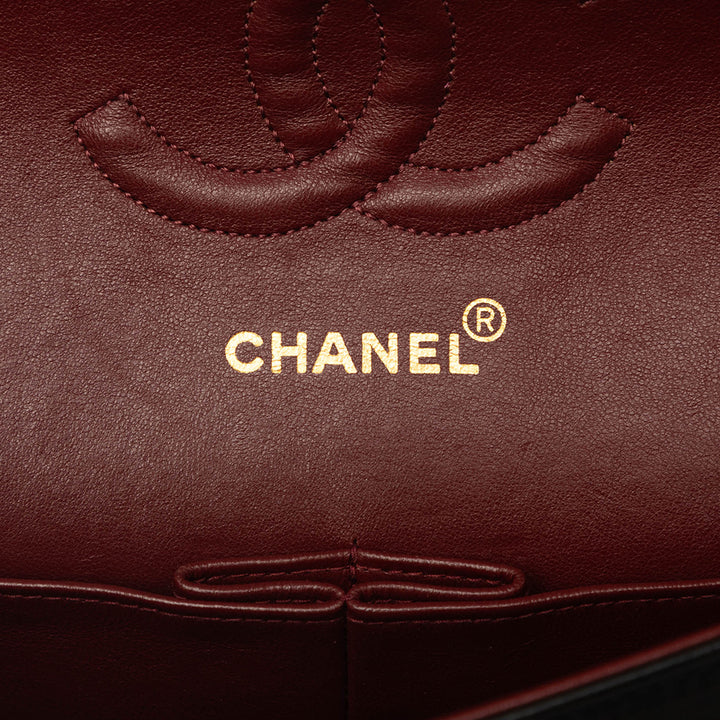 Classic Double rabat Moyen Cuir d'agneau Noir