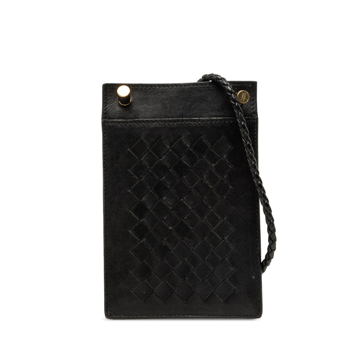 Bottega Veneta Intrecciato Étui téléphone nappa Noir – vue principale – GABY PARIS