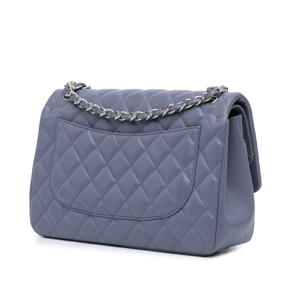 Jumbo Classic Lambskin Double Flap Purple - Gaby Paris