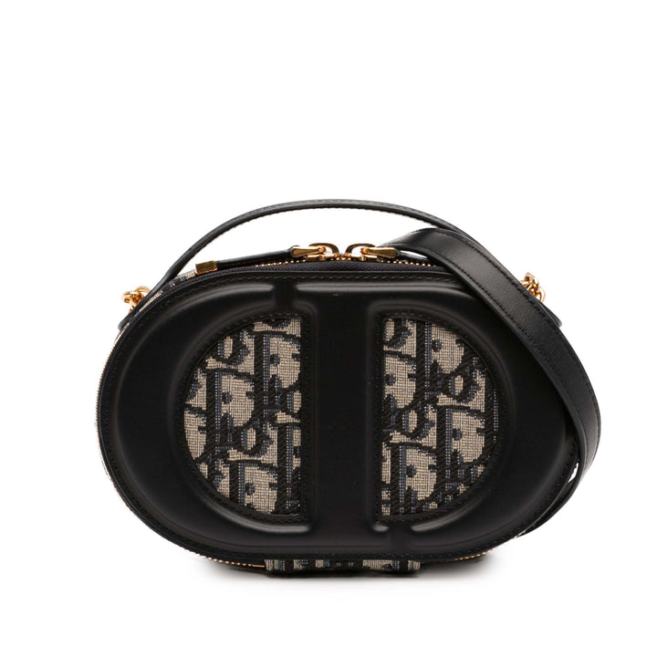 Dior Cuir et Oblique Toile CD Oval Sac caméra