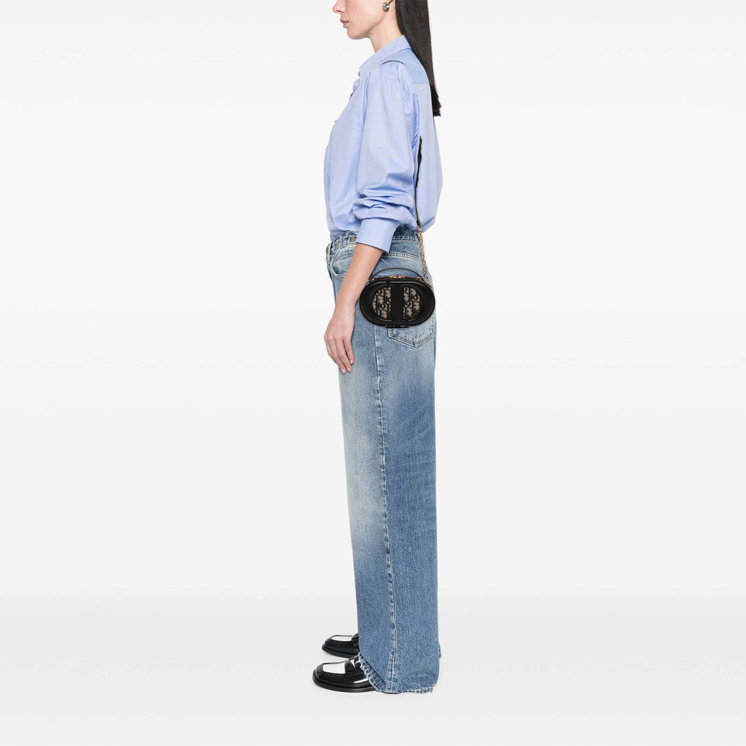 Dior Cuir et Oblique Toile CD Oval Sac caméra