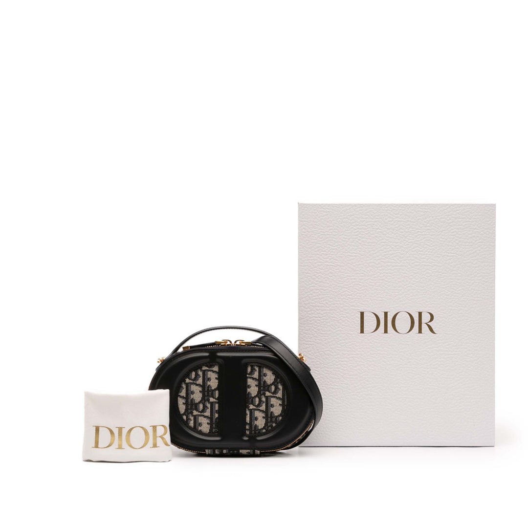 Dior Cuir et Oblique Toile CD Oval Sac caméra