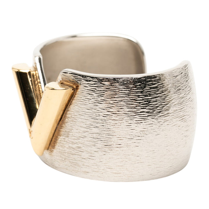 Louis Vuitton Textured Brass Essential V Colorama Open Cuff Bracelet