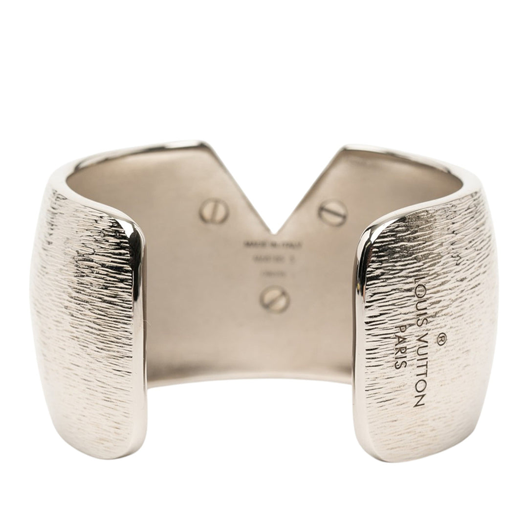 Louis Vuitton Textured Brass Essential V Colorama Open Cuff Bracelet