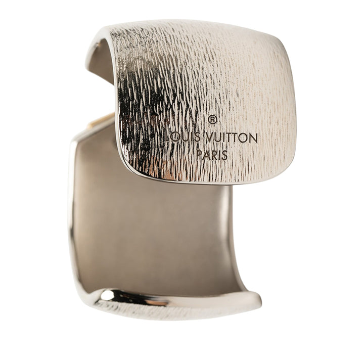 Louis Vuitton Textured Brass Essential V Colorama Open Cuff Bracelet