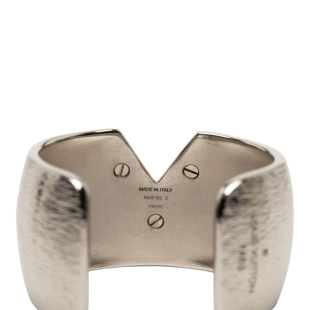 Louis Vuitton Textured Brass Essential V Colorama Open Cuff Bracelet