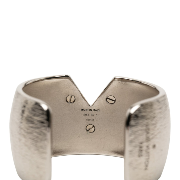 Louis Vuitton Textured Brass Essential V Colorama Open Cuff Bracelet