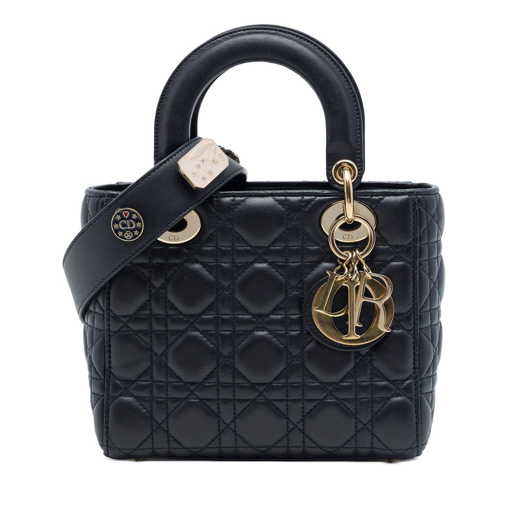 Dior Sac à main Lady Dior Cannage My ABCDior Petit Cuir d'agneau Noir – vue principale – GABY PARIS