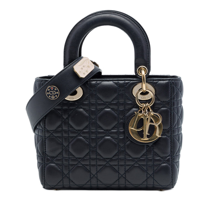 Dior Sac à main Lady Dior Cannage My ABCDior Petit Cuir d'agneau Noir – vue principale – GABY PARIS