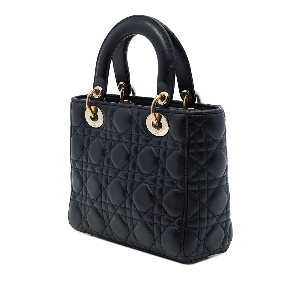 Dior Sac à main Lady Dior Cannage My ABCDior Petit Cuir d'agneau Noir – vue 2 – GABY PARIS