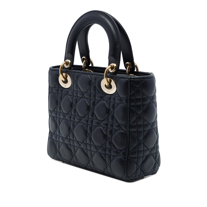 Dior Sac à main Lady Dior Cannage My ABCDior Petit Cuir d'agneau Noir – vue 2 – GABY PARIS