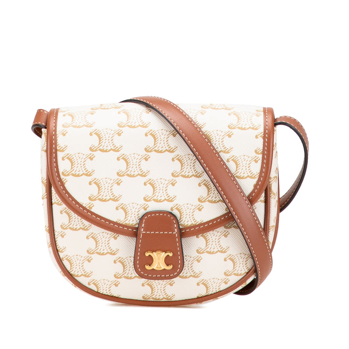Celine Mini Triomphe Coated Toile Besace Sac porté croisé