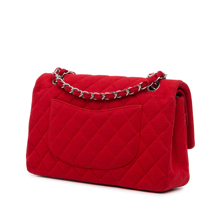 Medium Classic Jersey Double Flap Red - Gaby Paris