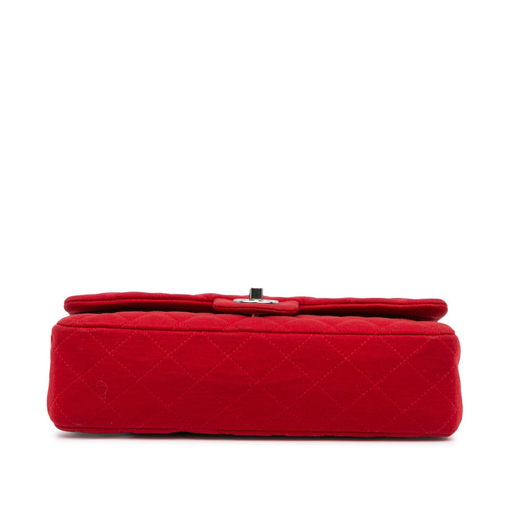 Medium Classic Jersey Double Flap Red - Gaby Paris