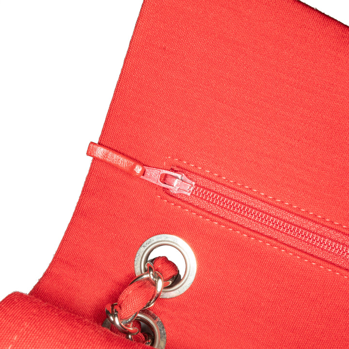 Medium Classic Jersey Double Flap Red - Gaby Paris