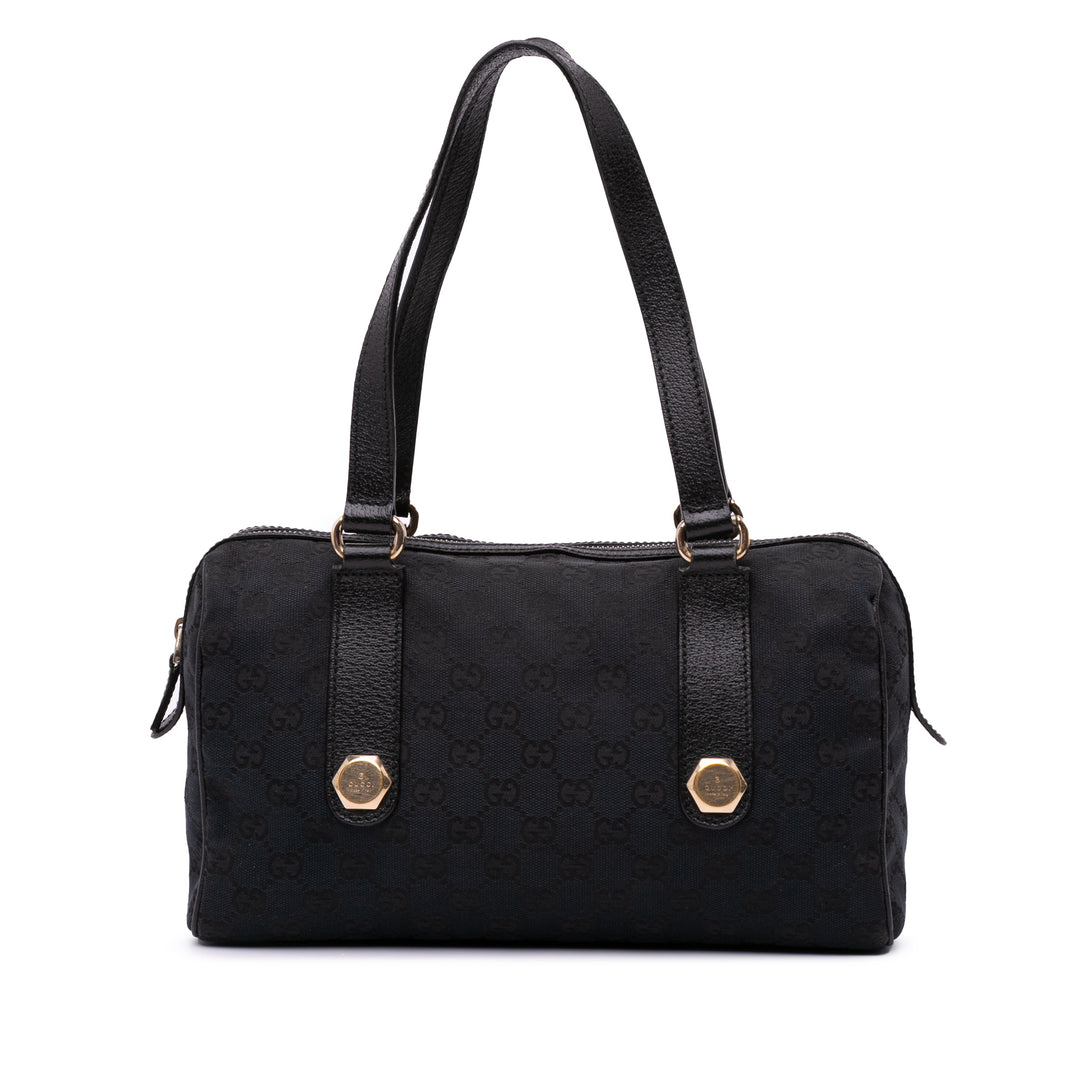 GG Canvas Charmy Boston Bag Black - Gaby Paris