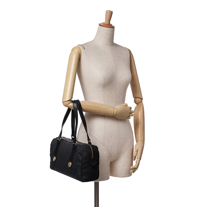 GG Canvas Charmy Boston Bag Black - Gaby Paris
