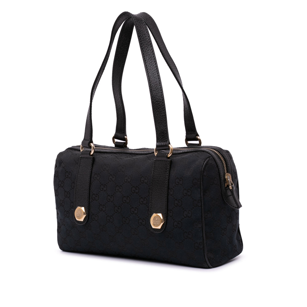 GG Canvas Charmy Boston Bag Black - Gaby Paris