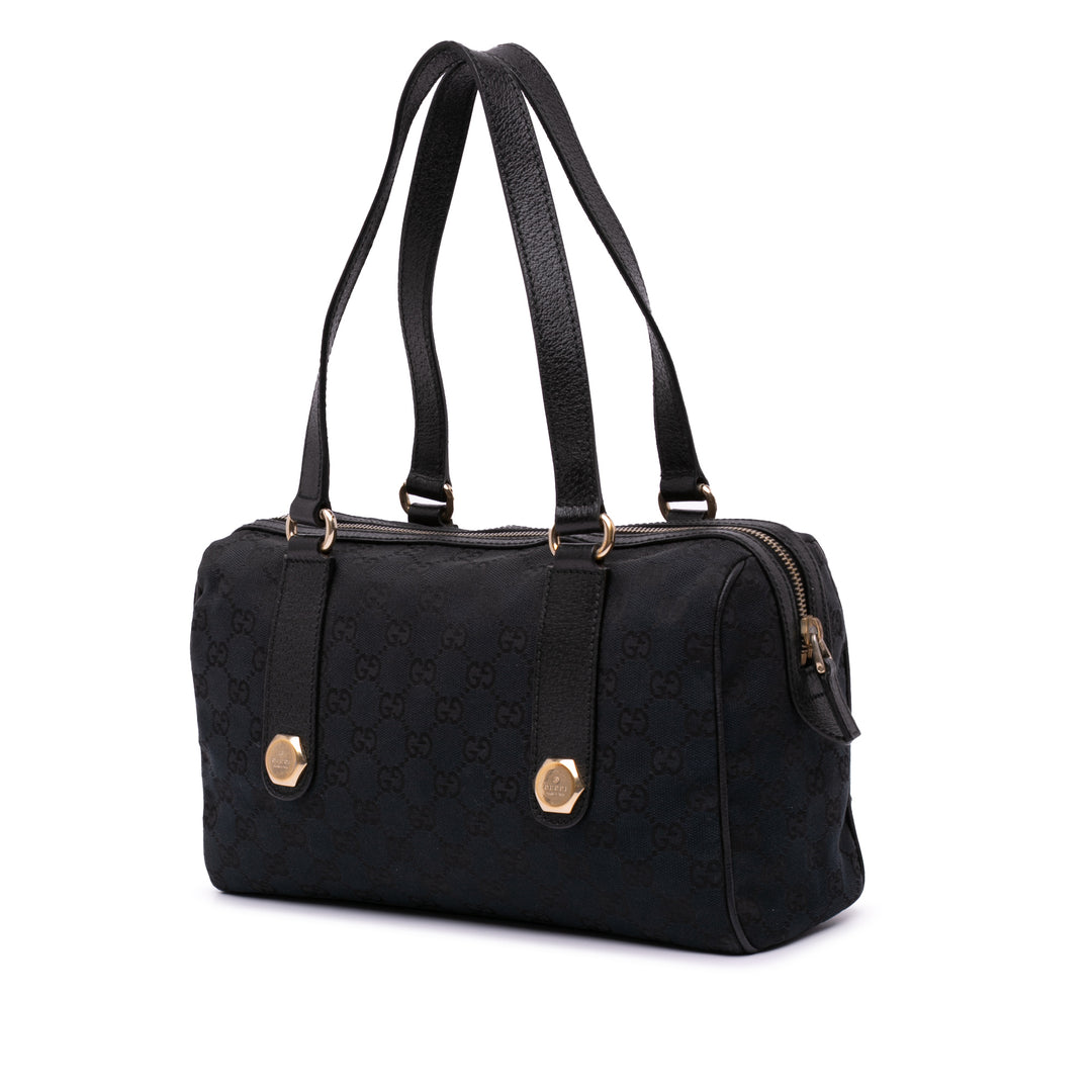 GG Canvas Charmy Boston Bag Black - Gaby Paris