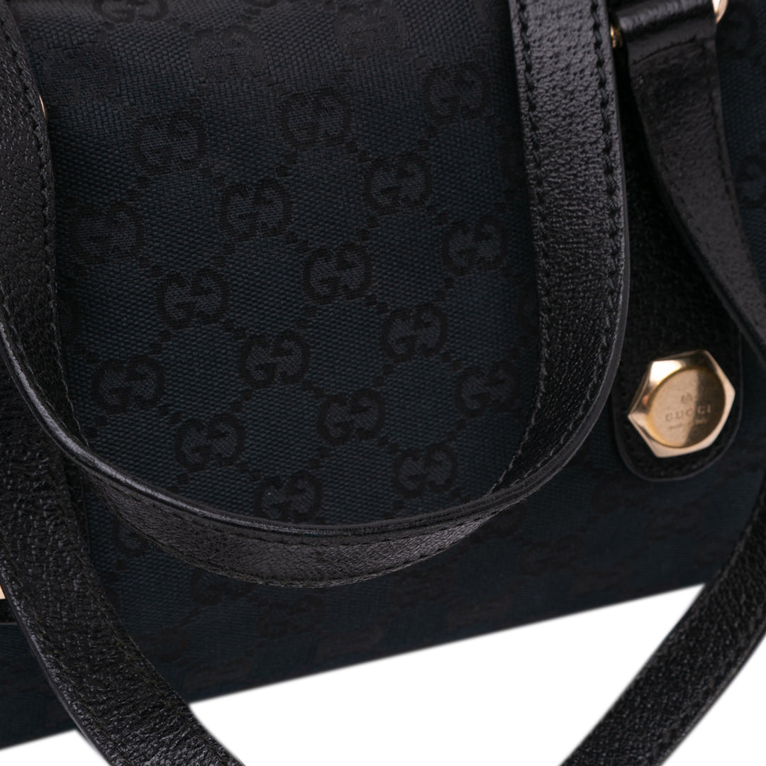GG Canvas Charmy Boston Bag Black - Gaby Paris
