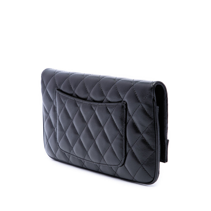 Chanel brillant Froissé 31 Pochette avec chaîne Cuir de veau Noir – vue 2 – GABY PARIS