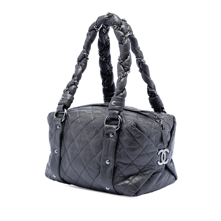 Chanel Small Distressed Cuir d’agneau Lady Braid Cabas