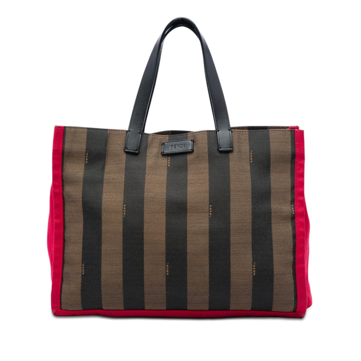 Fendi Pequin Toile Simply Shopping Cabas