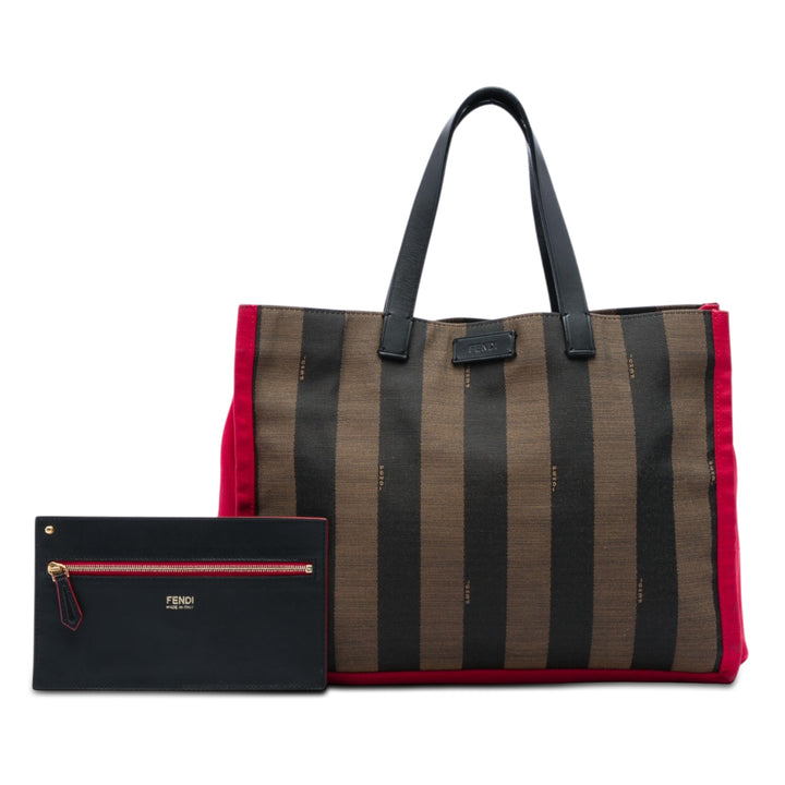 Fendi Pequin Toile Simply Shopping Cabas