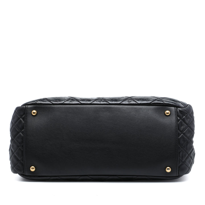 Glacé Crackled Reissue Cabas Cuir de veau Noir