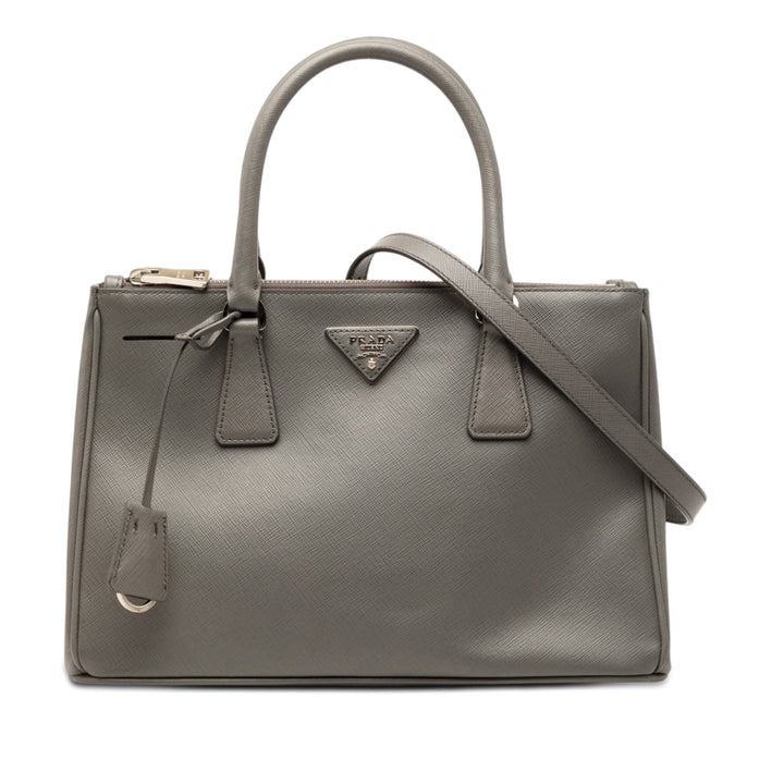 Lux Galleria Double Zippé Sac Grand Saffiano Marron