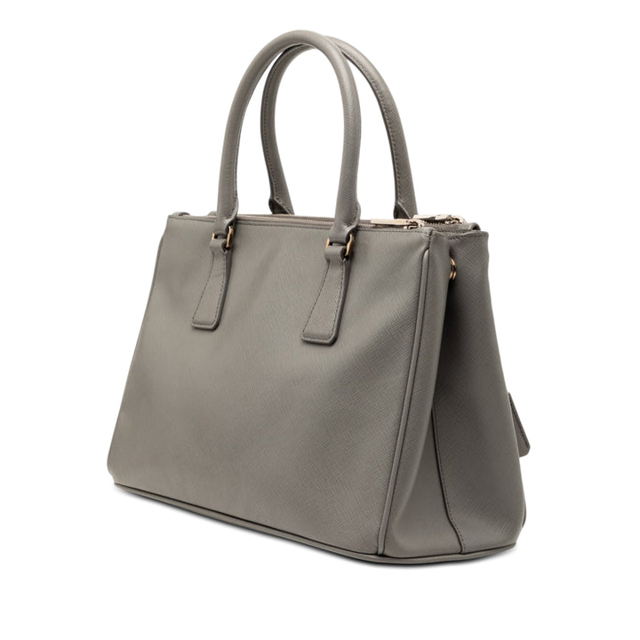 Lux Galleria Double Zippé Sac Grand Saffiano Marron