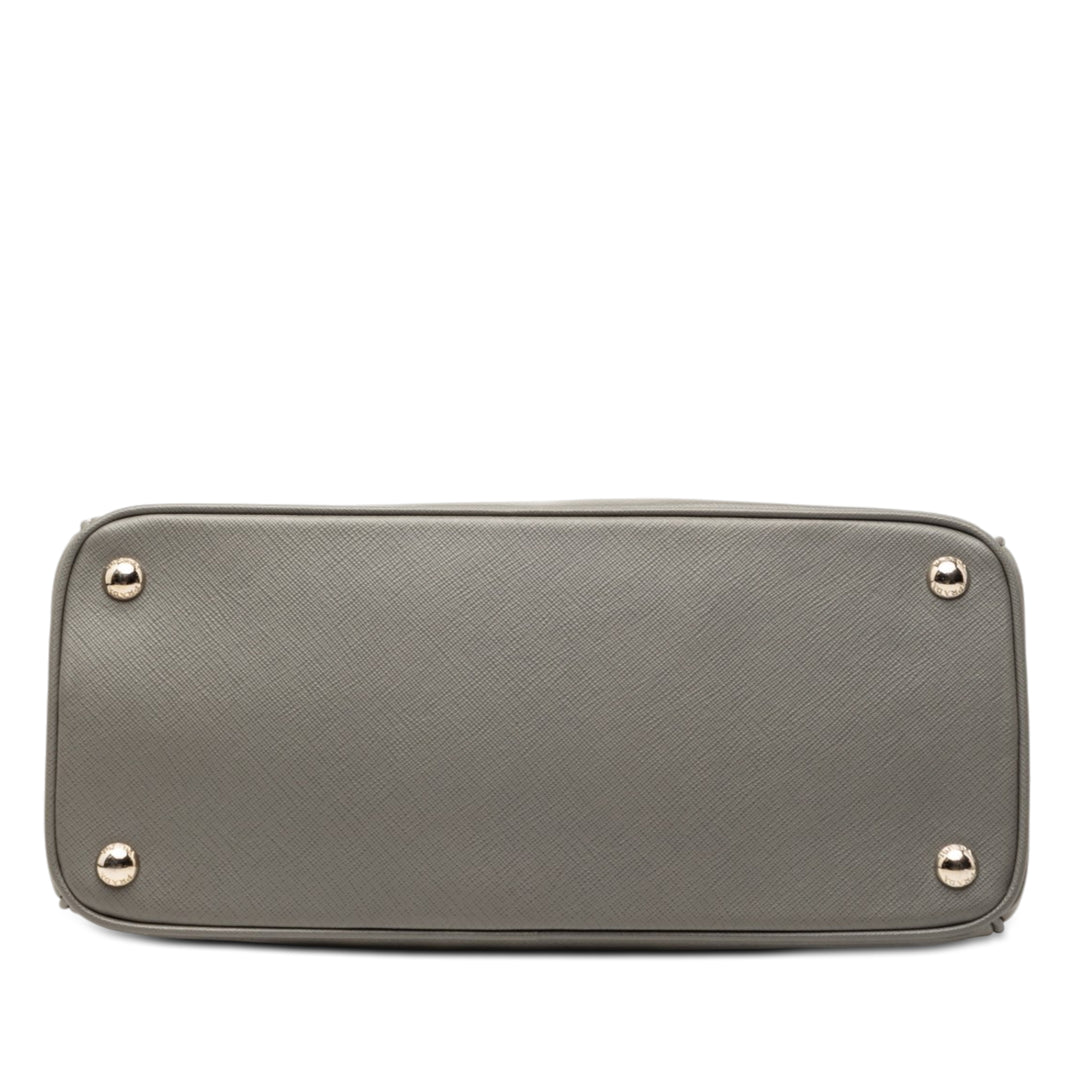 Lux Galleria Double Zippé Sac Grand Saffiano Marron