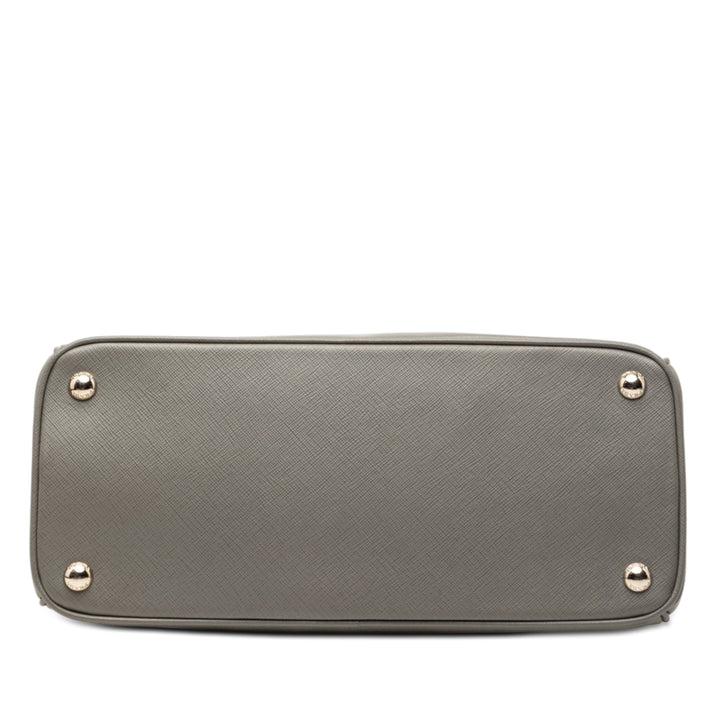 Lux Galleria Double Zippé Sac Grand Saffiano Marron