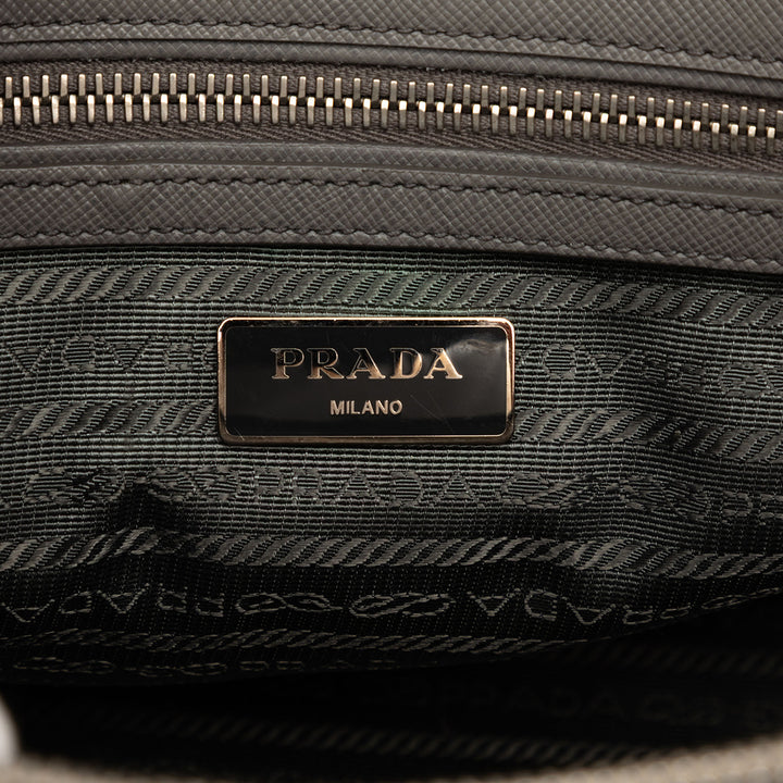 Lux Galleria Double Zippé Sac Grand Saffiano Marron