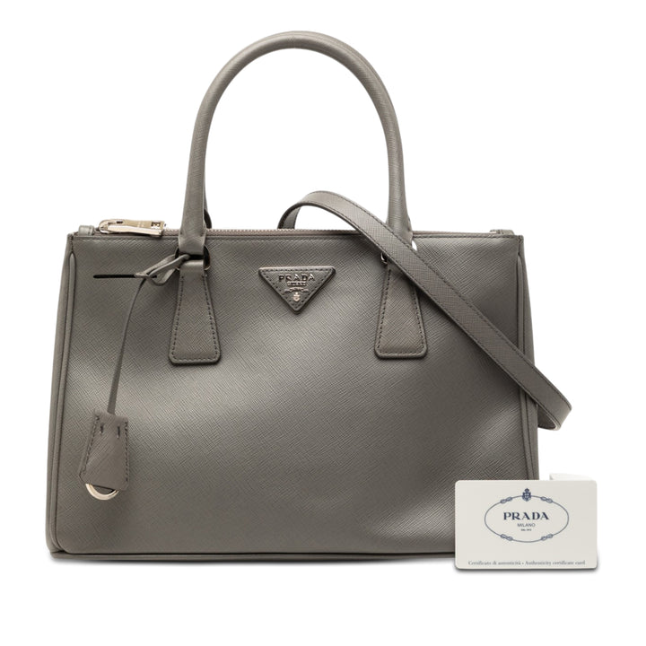 Lux Galleria Double Zippé Sac Grand Saffiano Marron