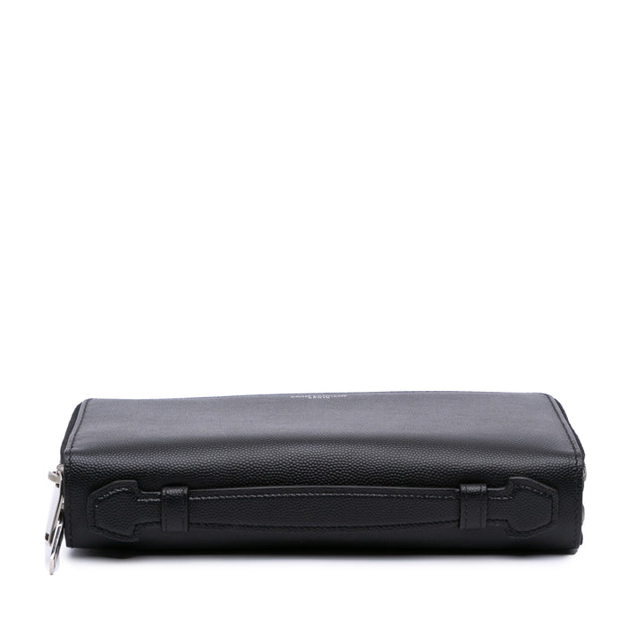 Grain De Poudre Double Zip Around Travel Organizer Wallet Black - Gaby Paris