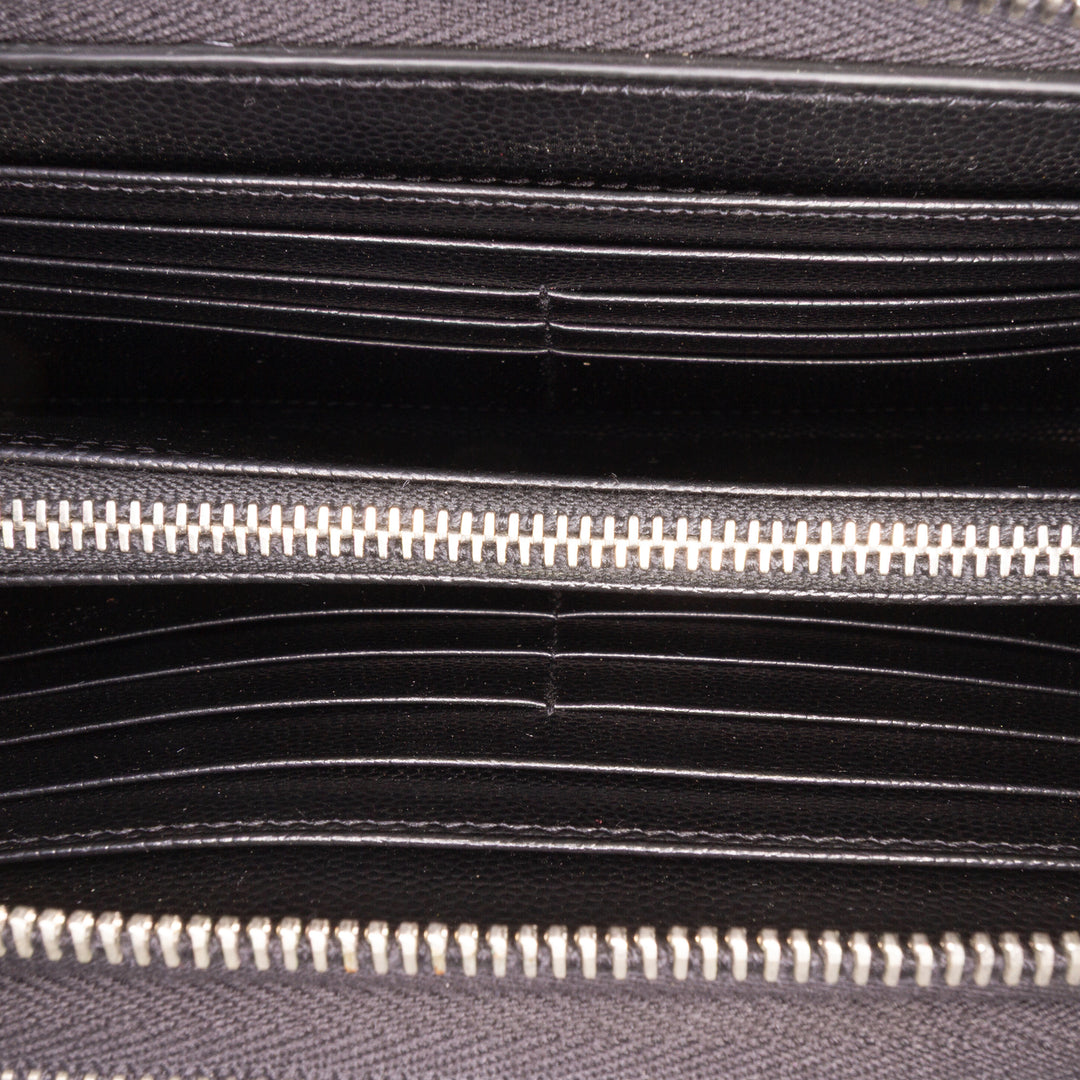 Grain De Poudre Double Zip Around Travel Organizer Wallet Black - Gaby Paris