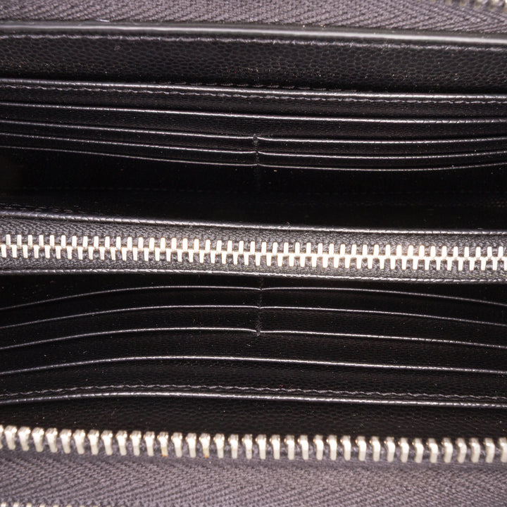 Grain De Poudre Double Zip Around Travel Organizer Wallet Black - Gaby Paris