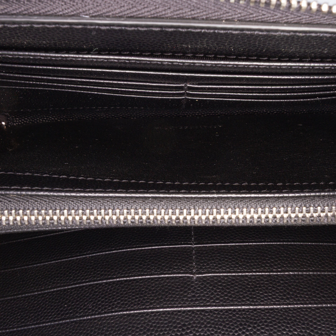Grain De Poudre Double Zip Around Travel Organizer Wallet Black - Gaby Paris
