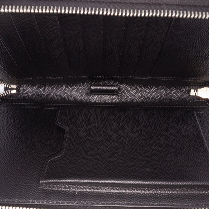 Grain De Poudre Double Zip Around Travel Organizer Wallet Black - Gaby Paris
