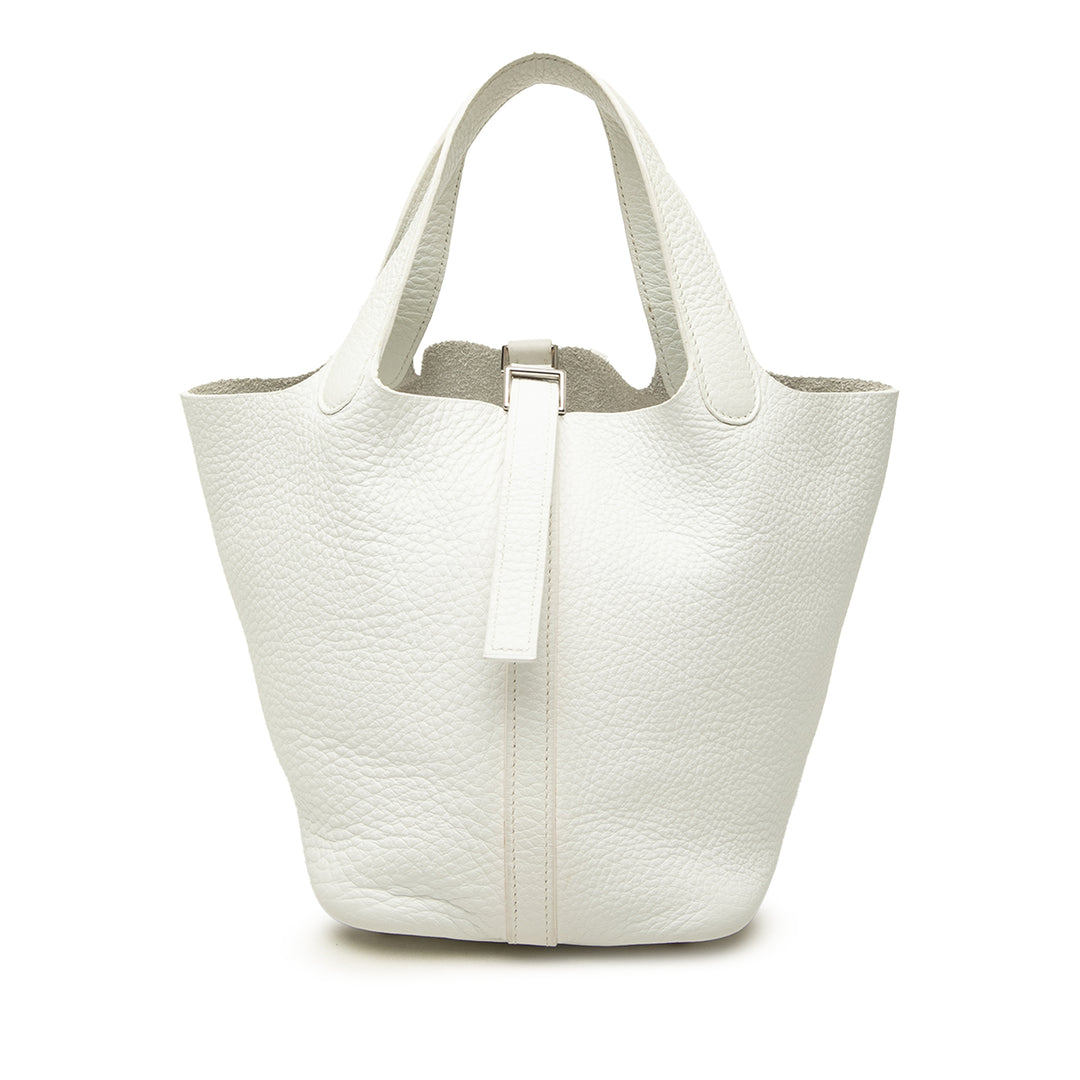 Hermès Sac à main Picotin 18 Clémence Blanc – vue principale – GABY PARIS