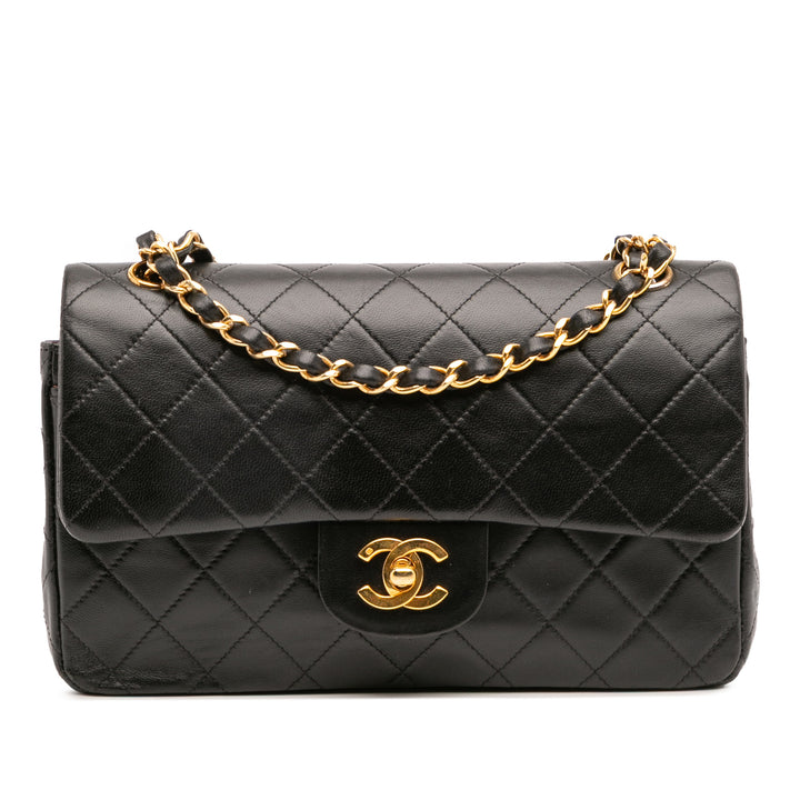 Chanel Small Classic Cuir d’agneau Double rabat Noir