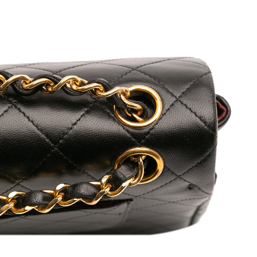 Chanel Small Classic Cuir d’agneau Double rabat Noir