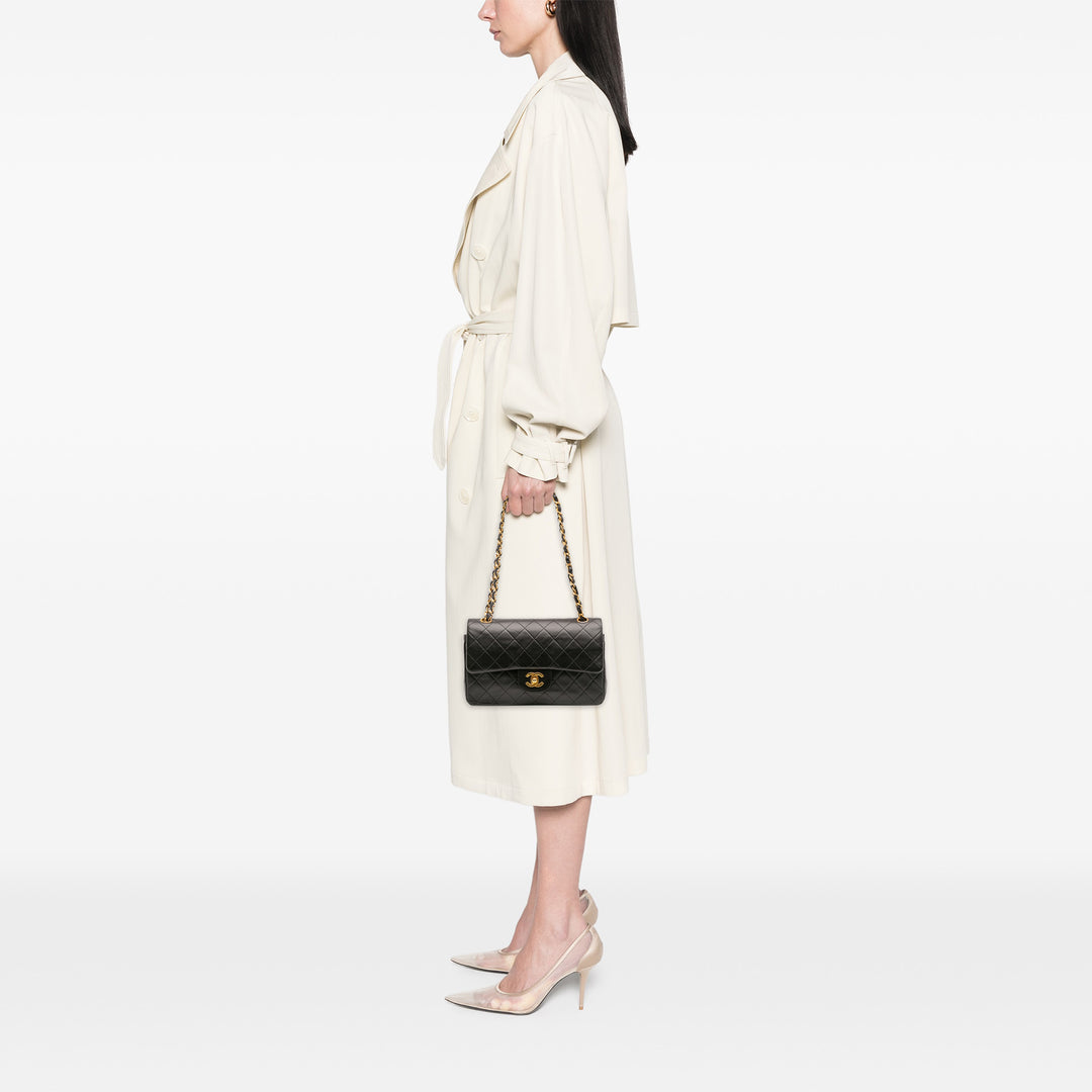 Chanel Small Classic Cuir d’agneau Double rabat Noir