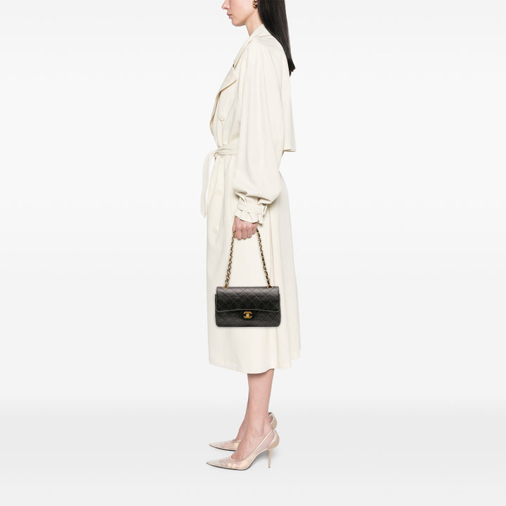 Chanel Small Classic Cuir d’agneau Double rabat Noir