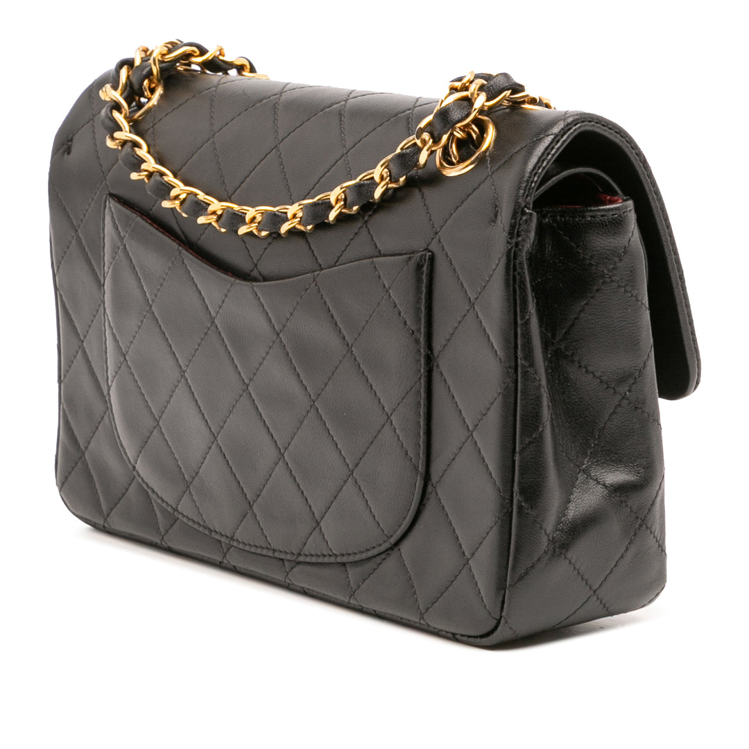 Chanel Small Classic Cuir d’agneau Double rabat Noir